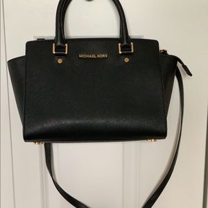 Michael Kors black leather purse